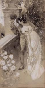Beobachtetes Liebespaar Im Park by Rudolf Rossler