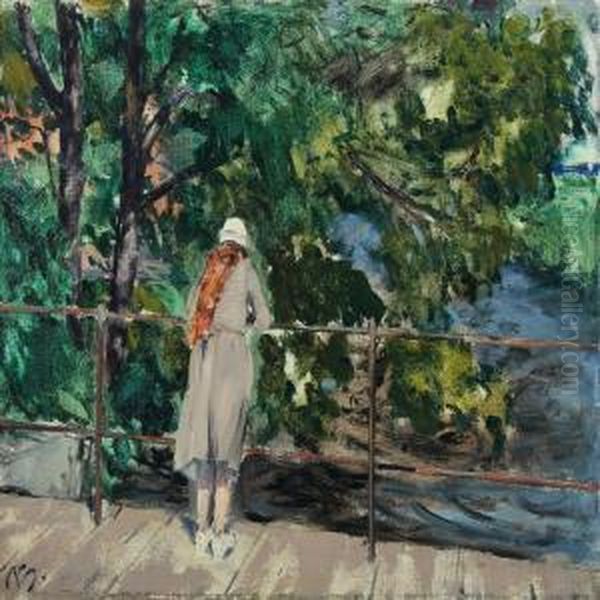 Young Woman On A Bridge - view 1