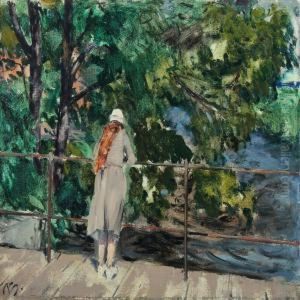 Young Woman On A Bridge