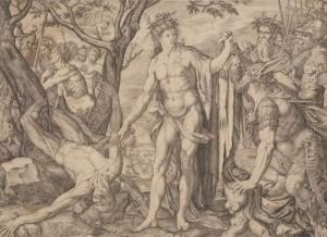 Apoll Schindet Marsyas by Martino Rota Dalmatia