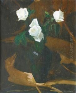 Nature Morte Aux Roses Blanches by Sonia Rotchine-Vitry