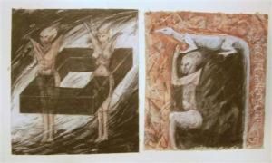 Diptyque - Personnages, Formes Et Animal. 1986 by Max Eugen Roth