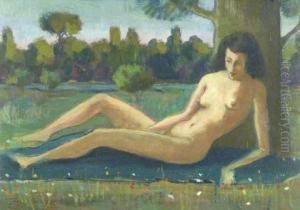 Liegender Weiblicher Akt by Willy Roth