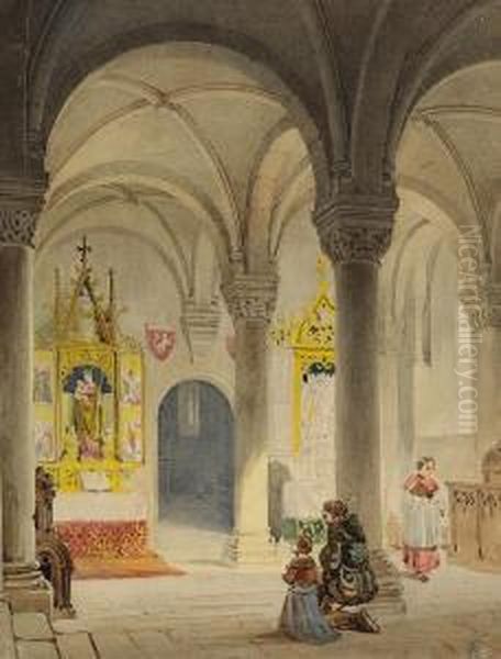 Betende In Einer Kirchenkapelle - view 1