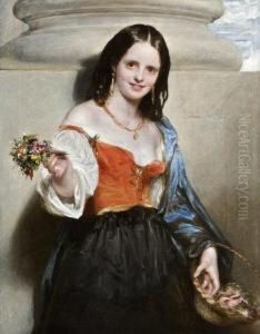 Flower Girl, Piazza Navona by Richard Rothwell