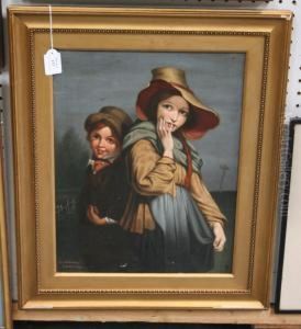 Two Children In A Landscape by Richard Rothwell