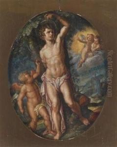 Angels Attending To The Martyred Saint Sebastian