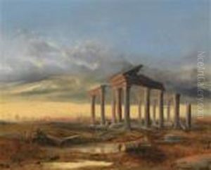 Follower Landscape With Antique Ruins by Carl Rottmann