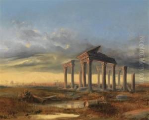 Follower Landscapewith Ancient Ruins by Carl Rottmann