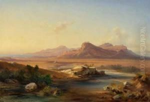 Berglandschaft Mit Antiken Tempeln