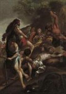 Christ Washing The Feet Of His Disciples by Johann Michael Rottmayr