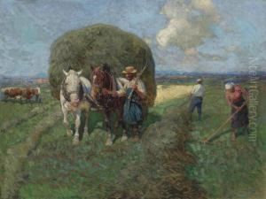 The Hay Cart by Franz Roubaud