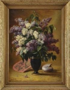 Bouquet De Giroflees Et Violettes by Alfred Rouby