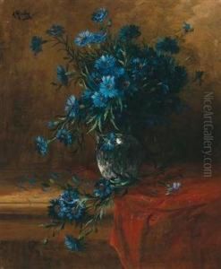 Kornblumen In Einer Vase by Alfred Rouby