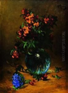 Bouquet De Giroflees Et Violettes by Alfred Rouby