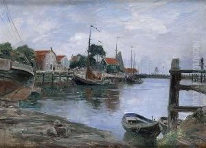 Vue D'un Port En Hollande by Gaston-Marie-Anatole Roullet