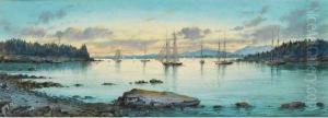 Vedute Einer Amerikanischen Hafenbucht Im Abendlicht by Charles Rousse