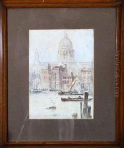 St. Paul's Cathedral From The Thames by Frank Rousse
