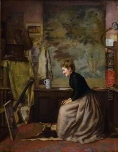 Schilderes In Het Atelier by Charles Rousseau