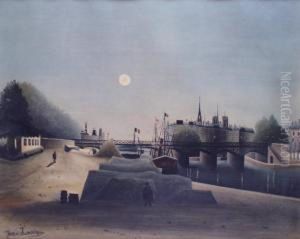 L'ile De La Cite by Henri Julien Rousseau