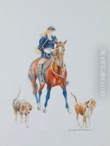 Chasse A Courre, La Cavaliere Et Ses Chiens by Jean-Jacques Rousseau