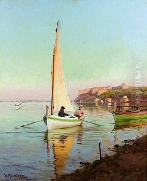 Canot Devant L'ile Sainte Marguerite - view 1