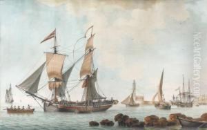 Deux-mats Au Port Battant Pavillon by Joseph Roux