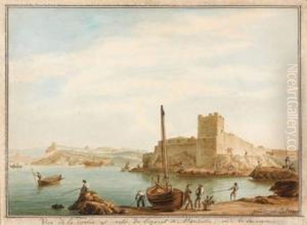 Vue De La Tierce Et Sortie Du Lazaret De Marseille, Prise De La Mer - view 1