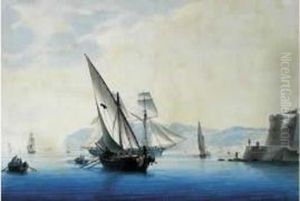 L'entree D'un Port. by Antoine Roux De Royat