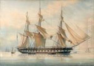 Voiliers Au Port by Francois-Joseph-Frederic Roux