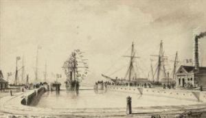 The Inauguration Of La Cale Seche, Le Havre by Francois-Joseph-Frederic Roux