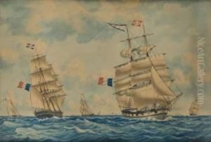 Voiliers En Regate. by Frederic Roux