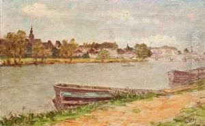 Town At Ariver by Henri Rovel