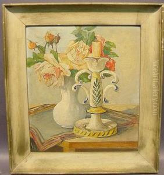 Roses And Candlestick - view 1