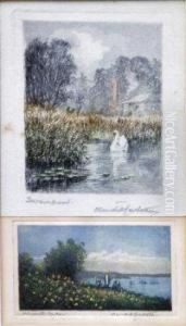 Five Miniature Etching Aquatints by Claude Hamilton Rowbotham