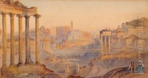 Veduta Del Foro Romano Sullo Sfondo Delcolosseo