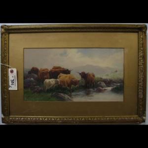 Highland Cattle And Horses by Thomas, Tom Rowden