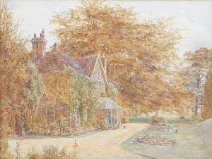 Cottage In De Herfst by Arthur Edgar Rowe