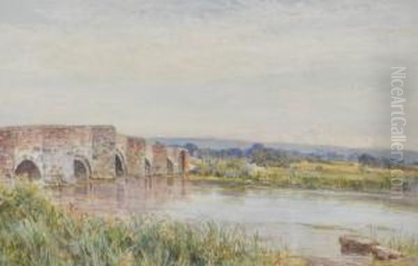 Old Stone Bridge Over A River - view 1