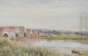 Old Stone Bridge Over A River by Ernest Arthur Rowe
