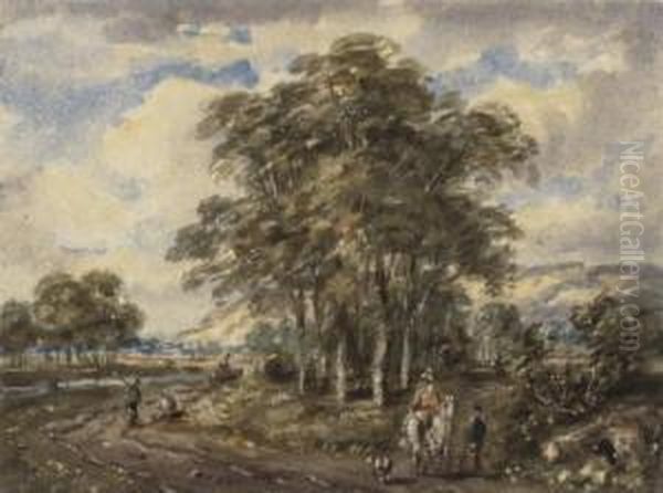 A Traveller On Horseback In An Extensive Landscape - view 1