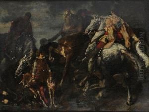 Cavaliers A La Chasse by Ferdinand Victor Leon Roybet