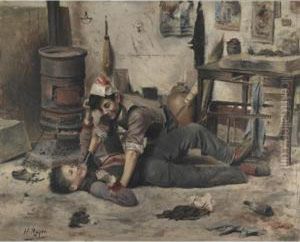 Young Boys Wrestling
