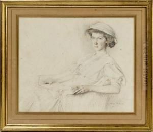 Femme Assise Lisant by Henri Royer