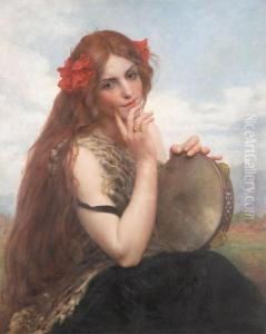 Gipsy With Tambourine by Lionel Noel Royer