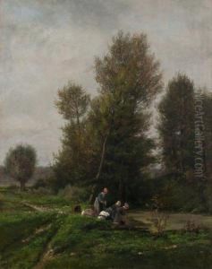 Les Lavandieres by Jules Rozier