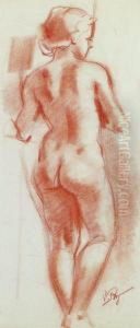 Femme Debout De Dos by Vladimir Rozmainsky