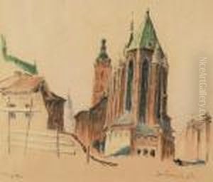 Widok Na Kosciol Mariacki W Krakowie by Jan Rubczak