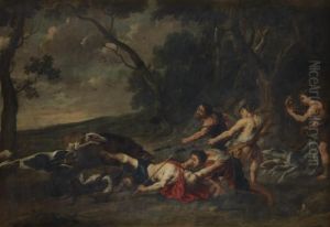 Landscape With A Wild Boar Hunt by (studio of) Rubens, Peter Paul