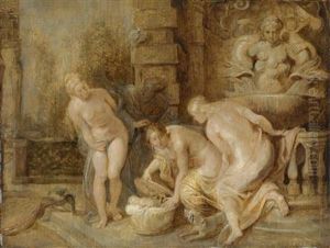 The Discovery Of The Young Erichthonius By The Daughters Of Cecrops